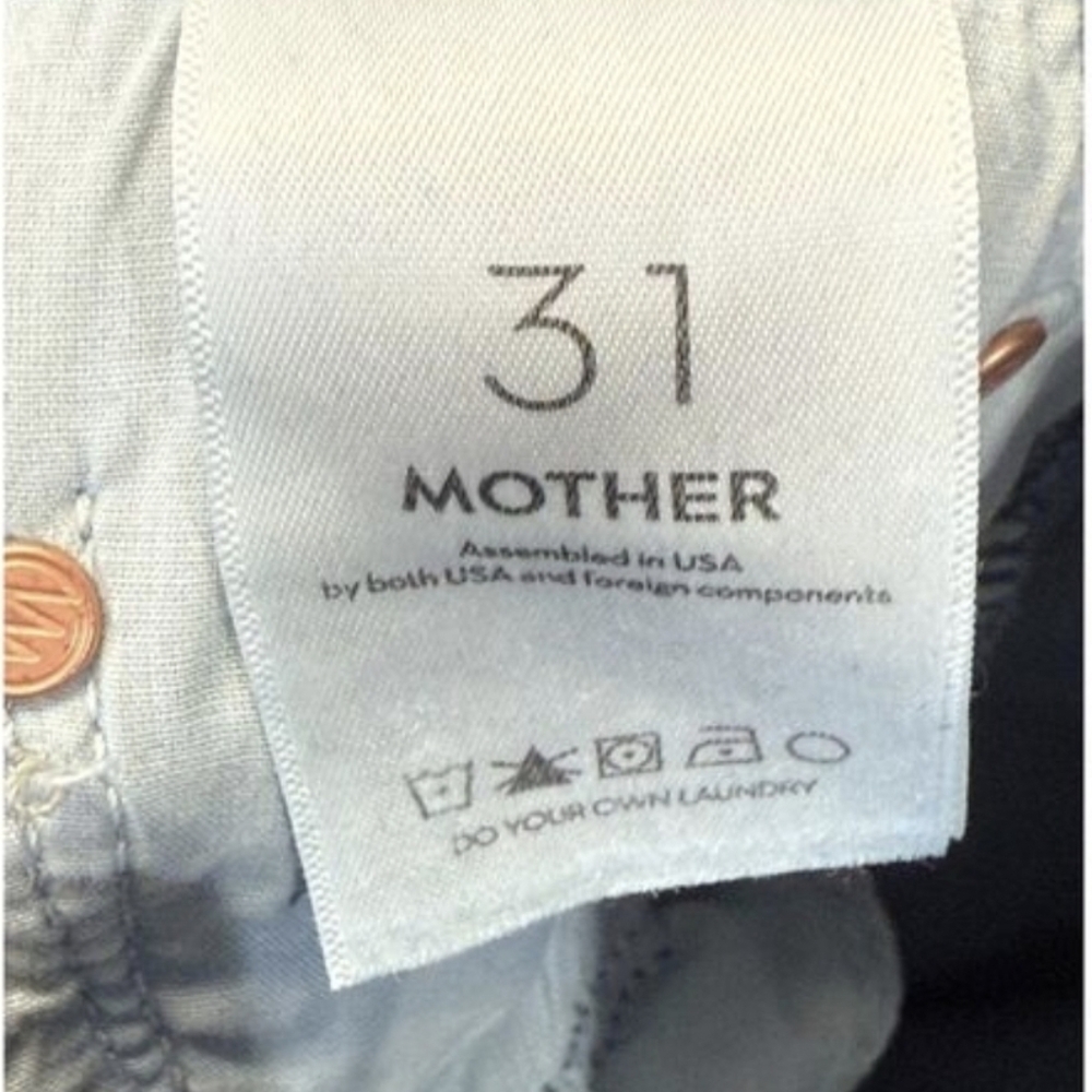 MOTHER High-Waist Wide Leg Jeans in Medium Blue - Picture 3 of 9